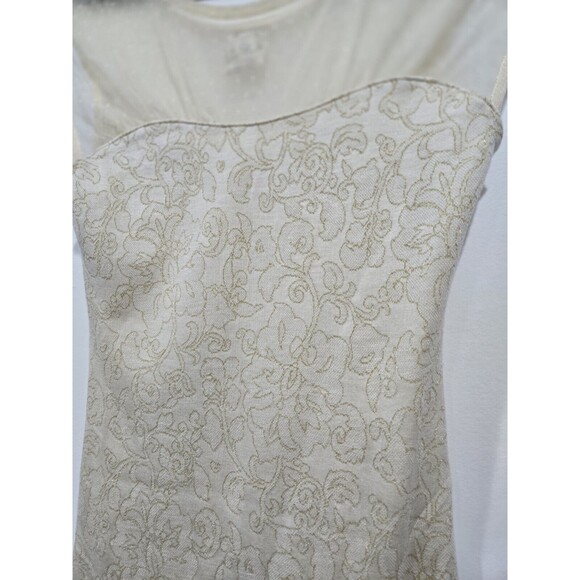 Free People Starlight Mini Dress Size XS Cream Mesh Lurex Bodycon Neutral Summer - Picture 4 of 9